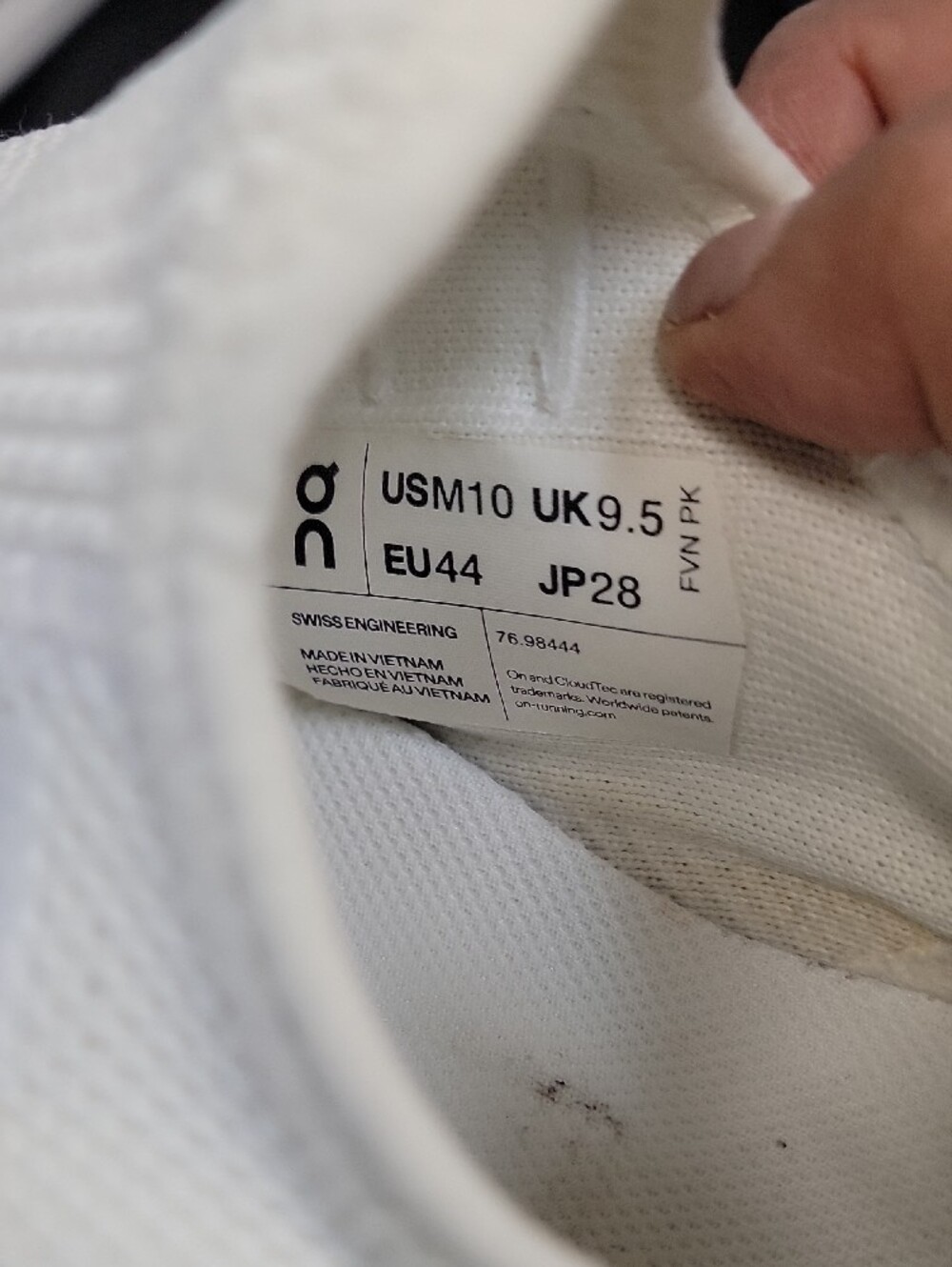 On Running White Slip-On Knit Sneakers with Black Heel Tab - Picture 8 of 8